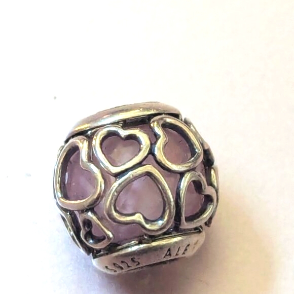 Pandora  Encased in Love Charm with Pink Zirconia - Picture 2 of 11